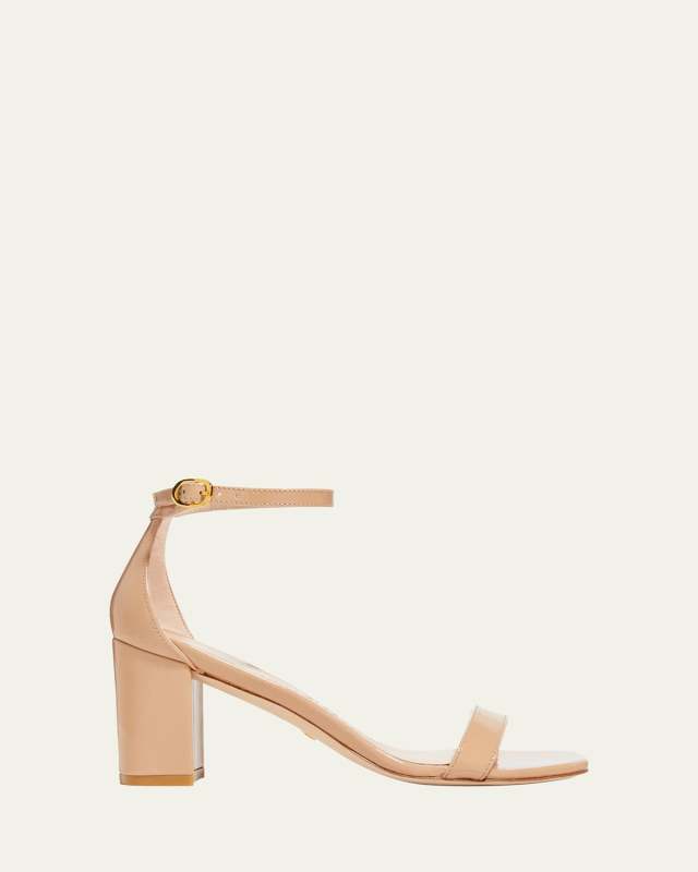 Nudistcurve Patent Leather Block-Heel Sandals